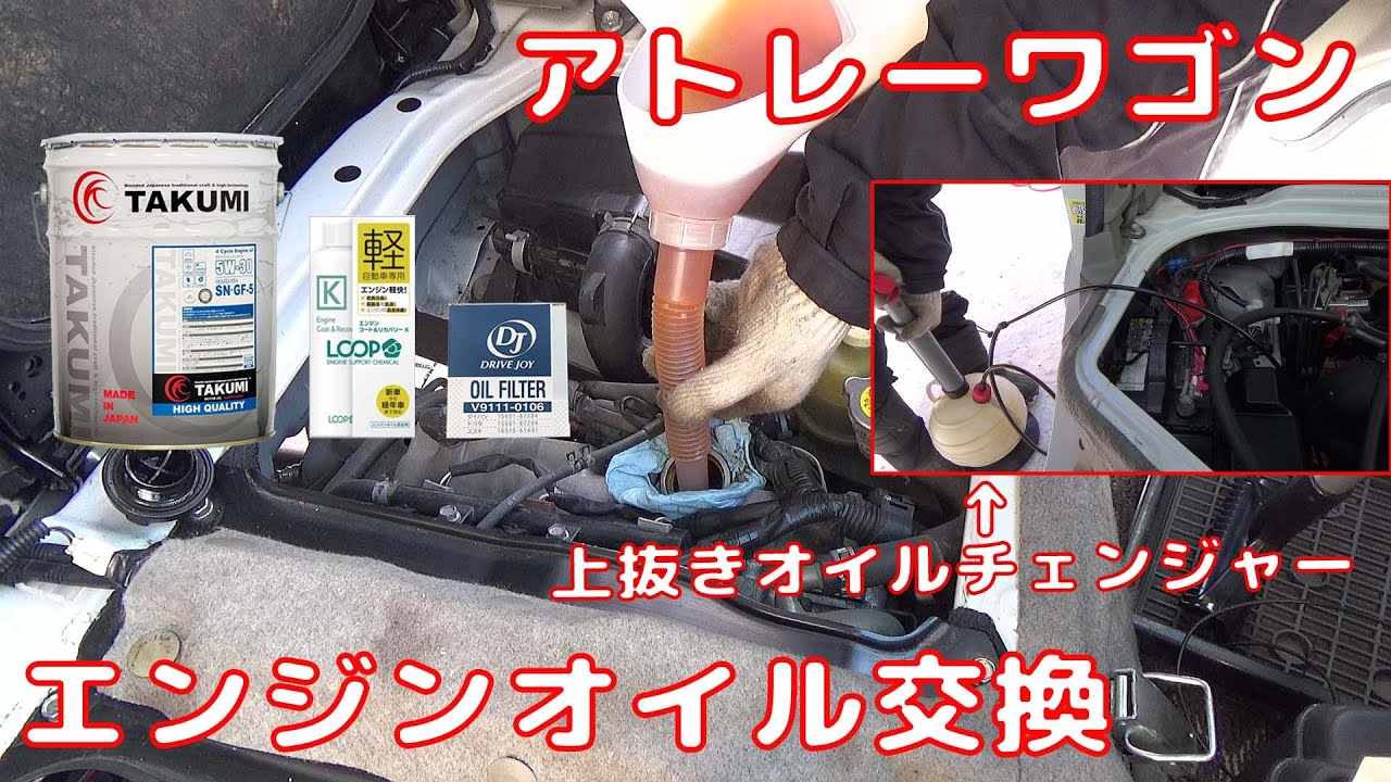 【ATRAI WAGON】 アトレーワゴン  エンジンオイル交換 TAKUMIモーターオイル