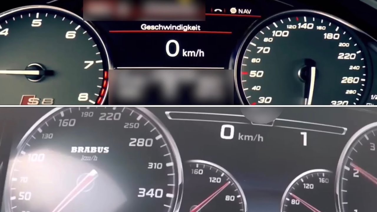 Audi S8 Talladega (760 hp) vs Mercedes-Benz S65 Brabus Rocket (900 hp) 0-270 km/h