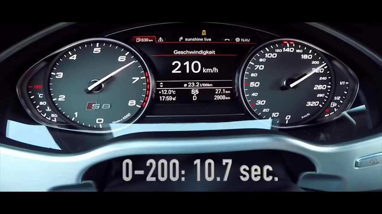 Audi S8 acceleration 0-299