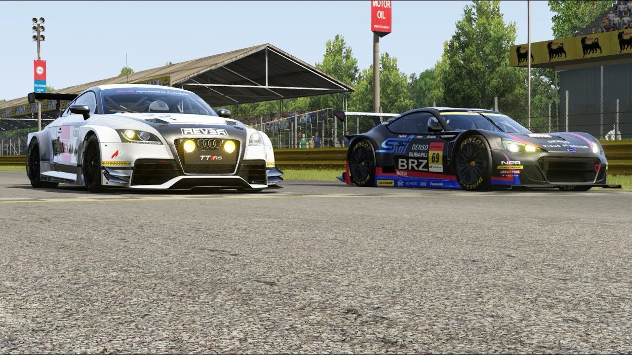 Audi TT RS ( VLN ) vs Subaru BRZ GT300 at Monza Full Course
