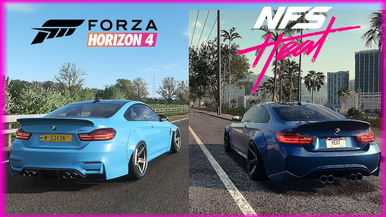 BMW M4 Coupe – FH4 vs NFS Heat – Stock and LB Works Widebody