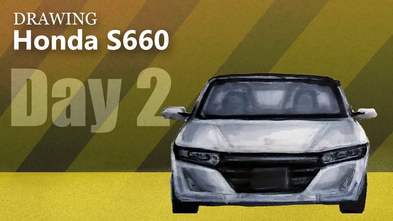 Car Drawing Honda S660 | Day 2 Front View