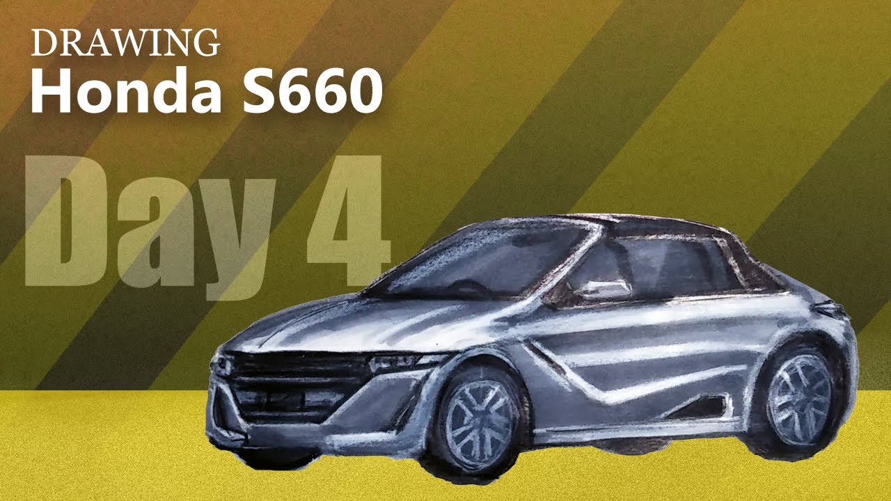Car Drawing Honda S660 | Day 4 Front Perspective View