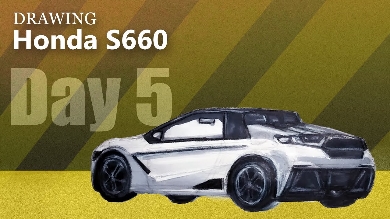 Car Drawing Honda S660 | Day 5 Back Perspective View
