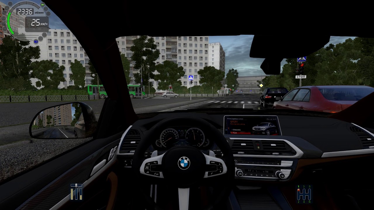 City Car Driving на BMW X4 xDrive M40d AT по мокрому асфальту