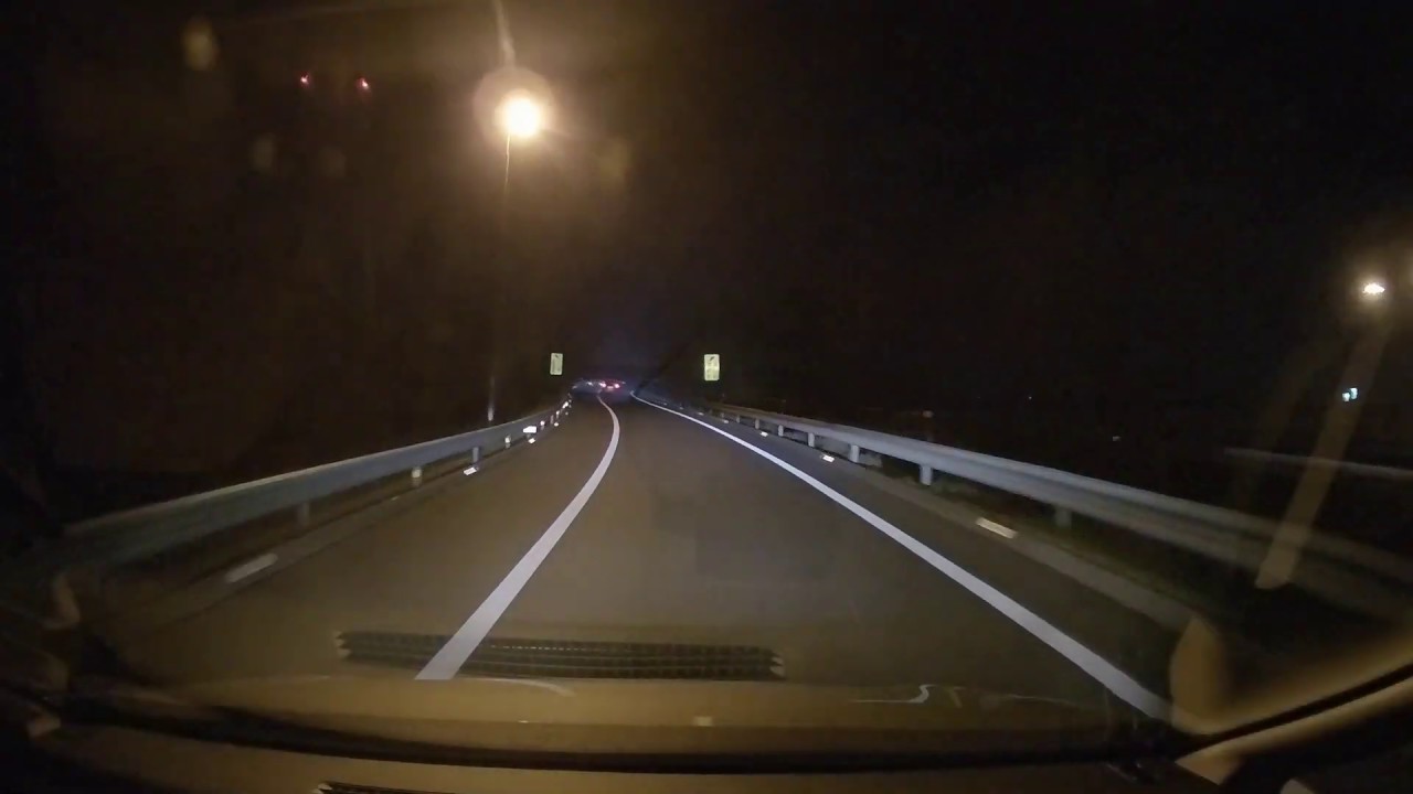 日産純正ドライブレコーダー DJ4-D (夜/街灯、交通量が少ない夜の高速道路編)/北関東自動車道