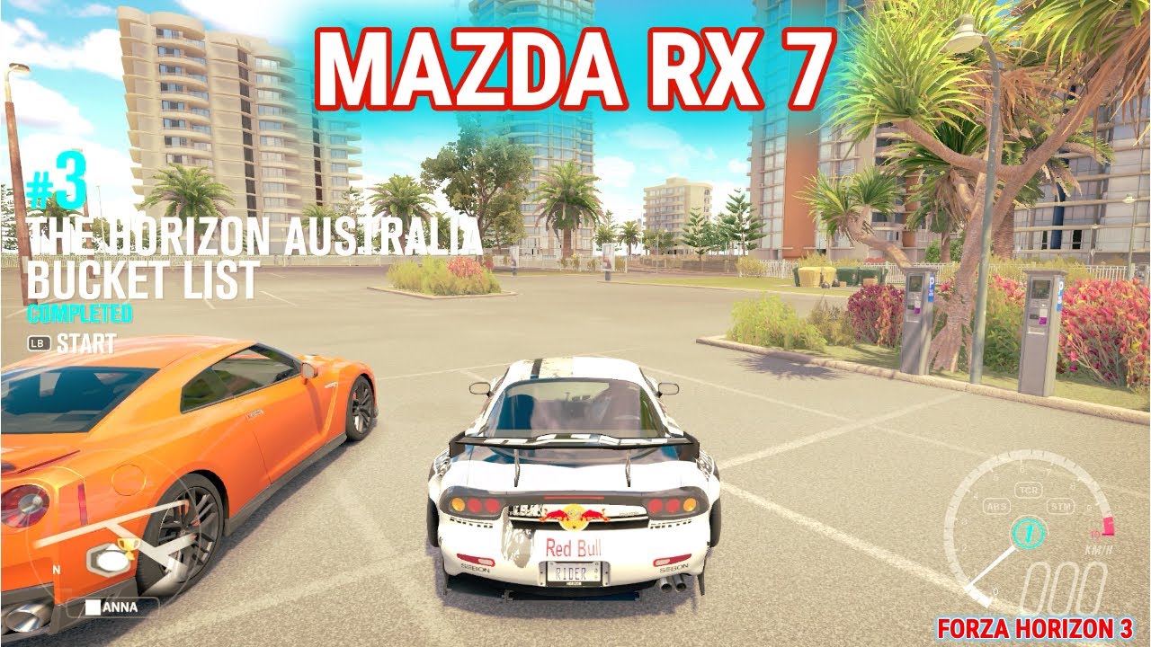 FORZA HORIZON 3:  MAD MIKE -Mazda RX7    ( Thrustmaster Ferrari 458 Spider Wheel)