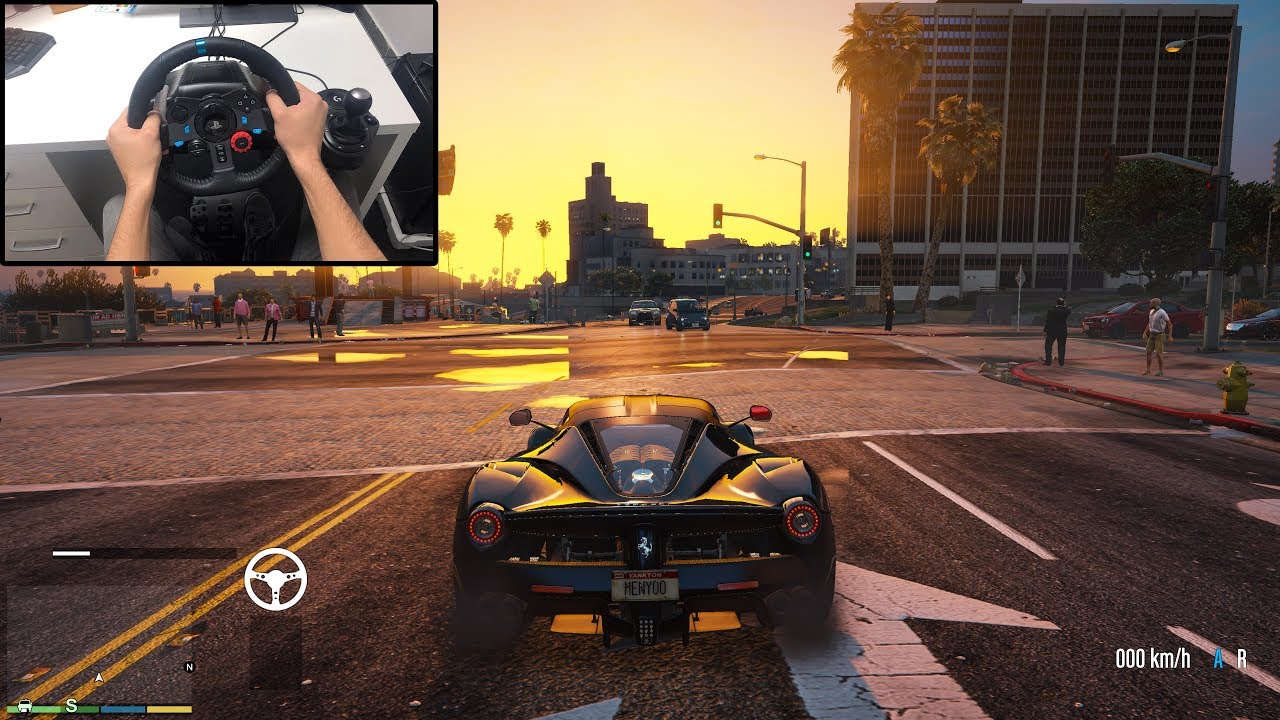 Ferrari LaFerrari | 4K Real Life Graphics | Grand Theft Auto V | Logitech g29 Gameplay (4K)