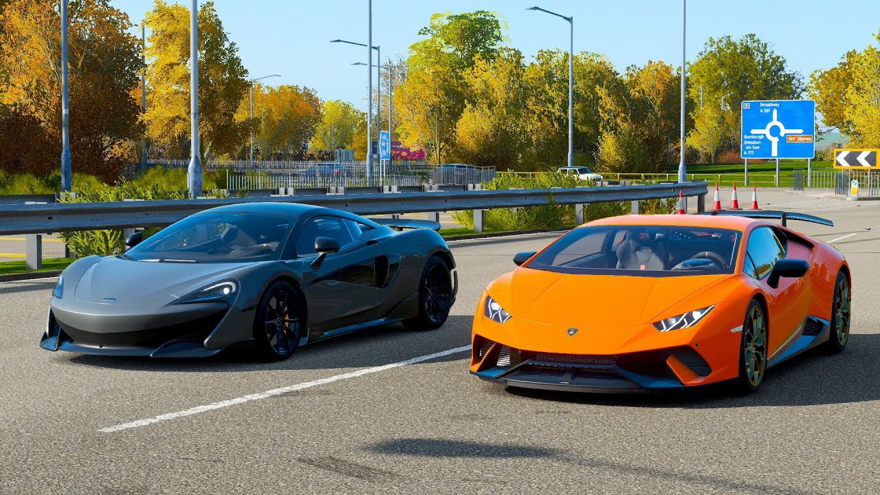 Forza Horizon 4 Drag race: Lamborghini Huracan Performante vs McLaren 600LT