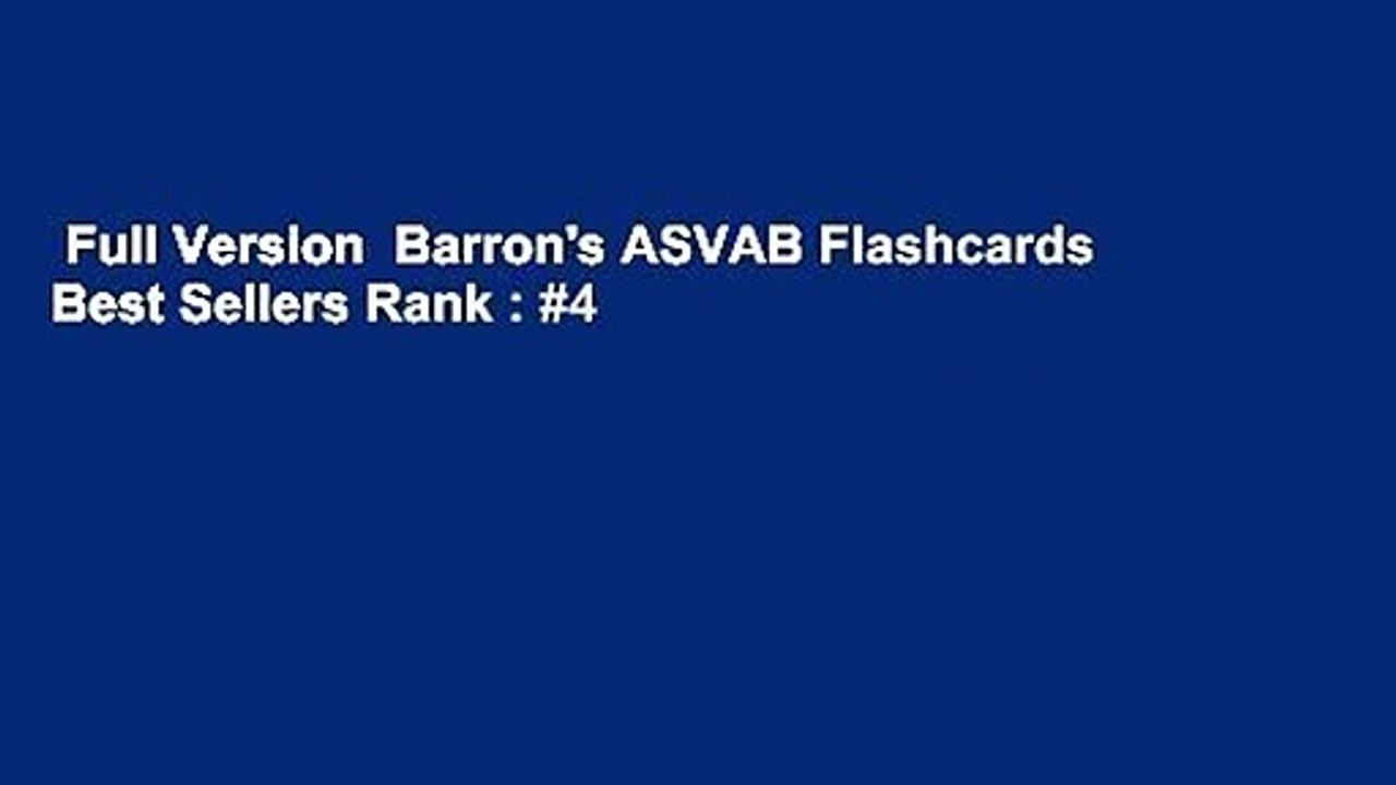 Full Version  Barron’s ASVAB Flashcards  Best Sellers Rank : #4