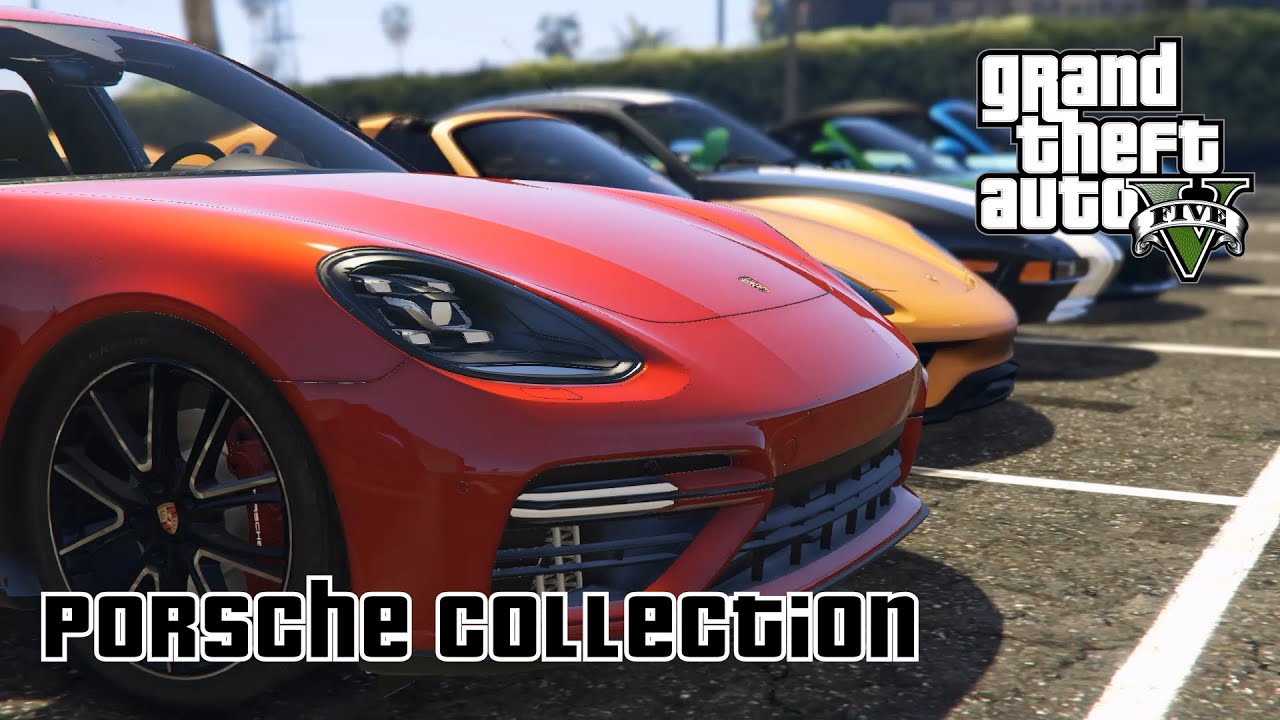 GTA 5 – Porsche Collection – 911 Turbo S Cabriolet, Panamera,  918 Spyder,  Carrera GT