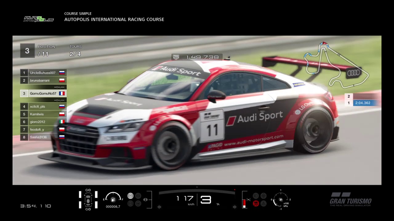 Gran Turismo™SPORT Course quotidienne Autopolis International Racing Course Audi TT Cup Gt4