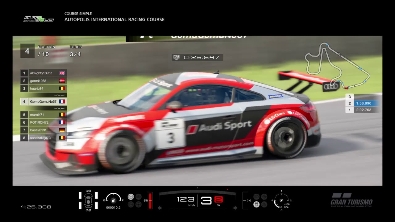 Gran Turismo™SPORT Course quotidienne Autopolis International Racing Course Audi TT cup Gt4