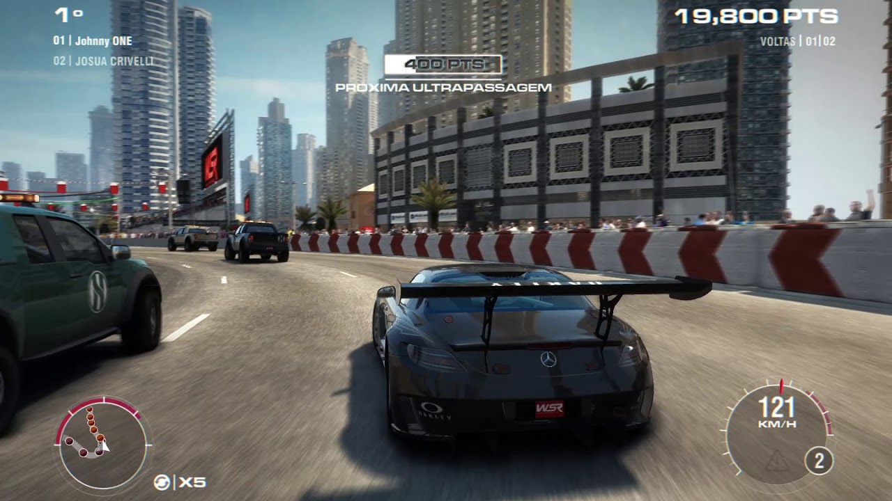 Grid 2 Gameplay Ultrapassagem Mercedes Benz SLS AMG GT3