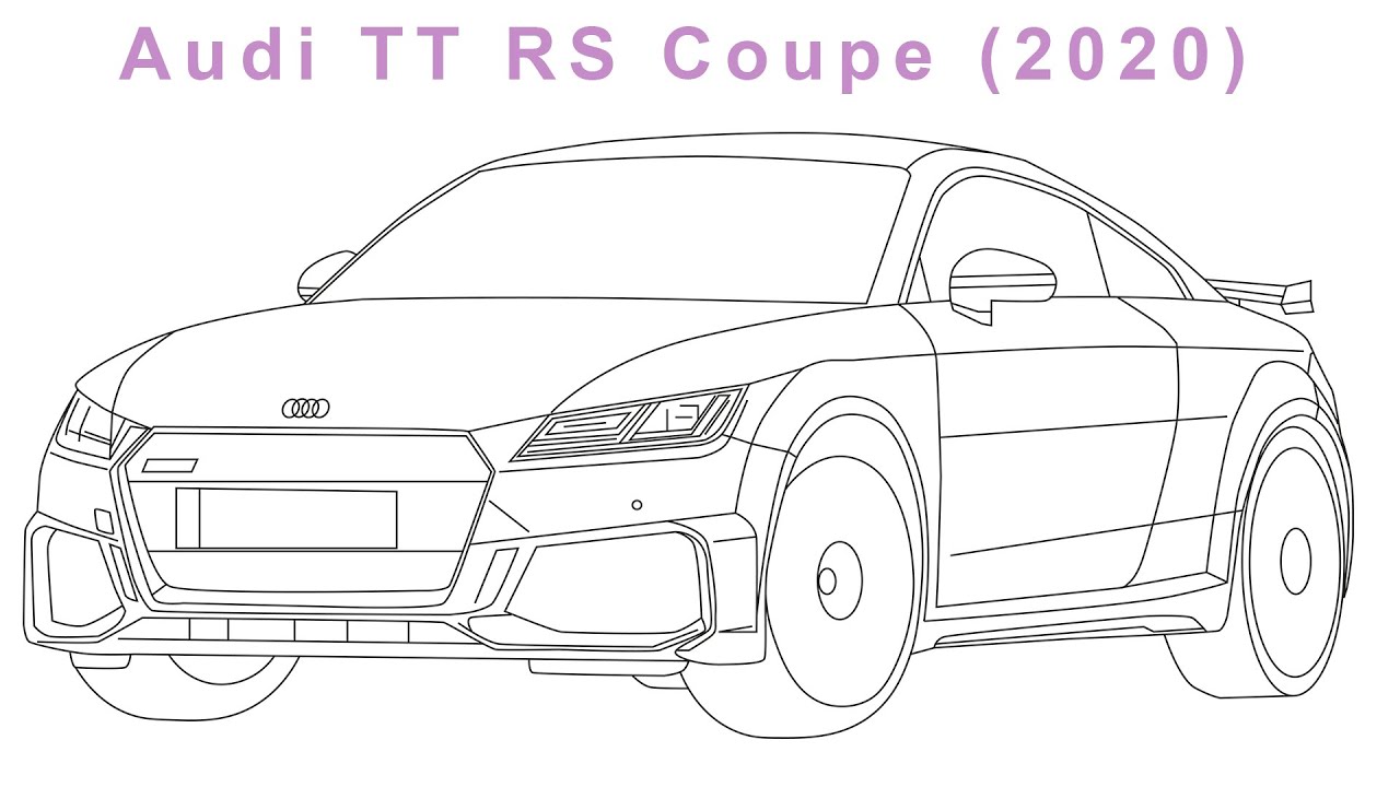 How to Create Digital Drawing  Audi TT RS Coupe 2020