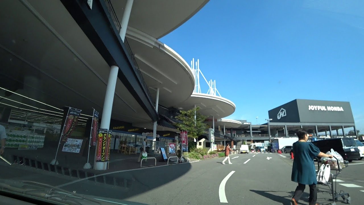 JOYFUL HONDA宇都宮店 屋上立体駐車場(入庫⇒出庫)栃木県宇都宮市【車載動画】Rooftop multistory parking lot