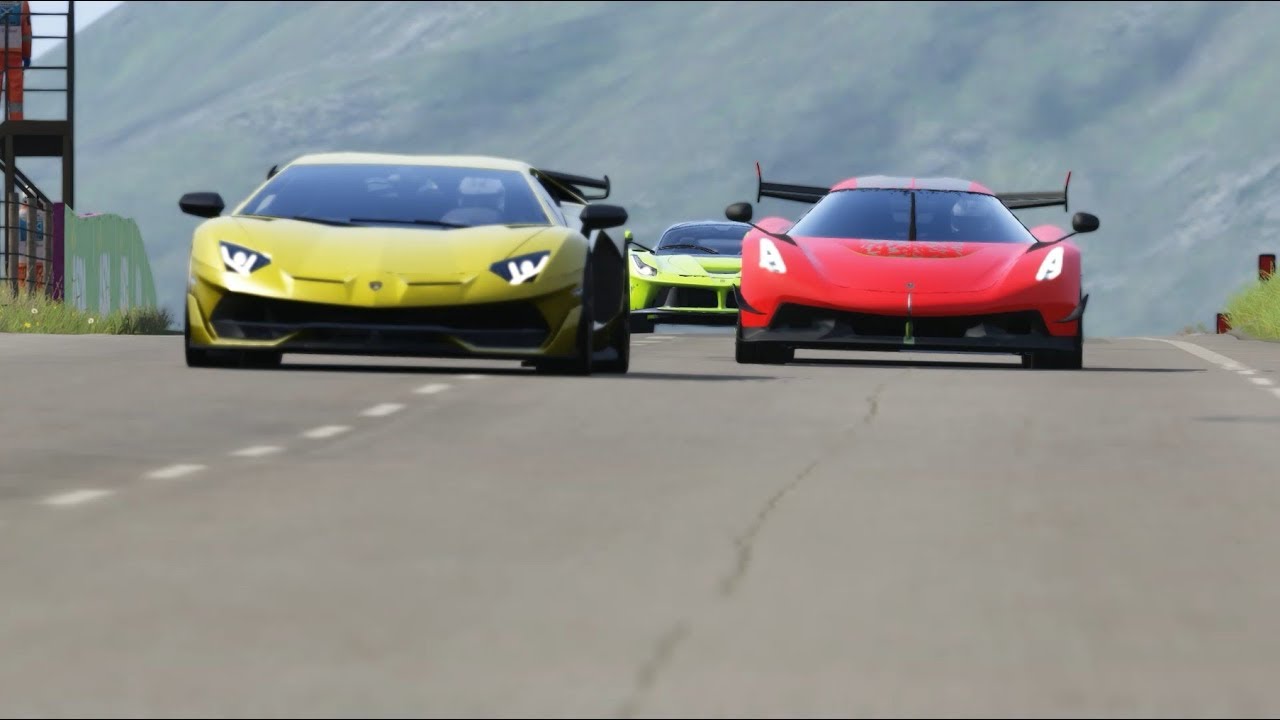 Koenigsegg Jesko vs Lamborghini Aventador SVJ vs Ferrari LaFerrari at Highlands