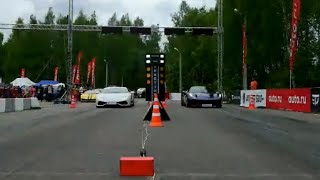 Lamborghini Huracan LP610-4 vs Ferrari 488 GTB 1/2 mile Dragrace