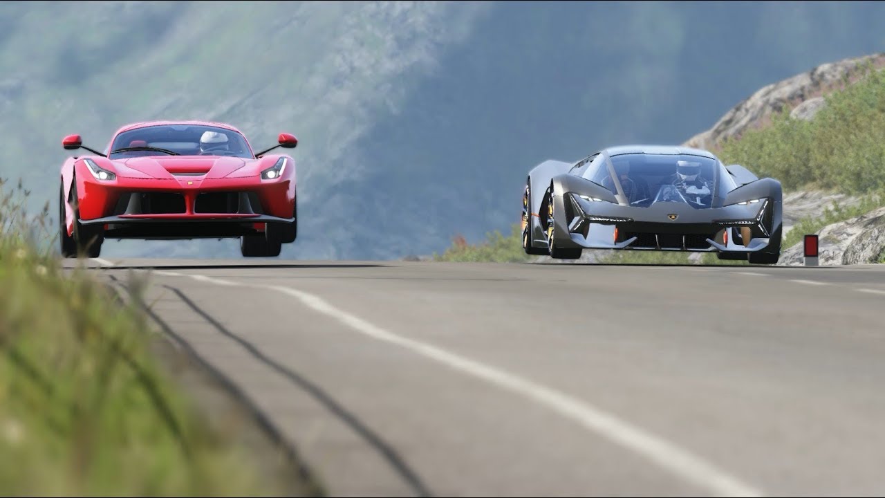 Lamborghini Terzo Millennio Concept vs Ferrari LaFerrari at Highlands