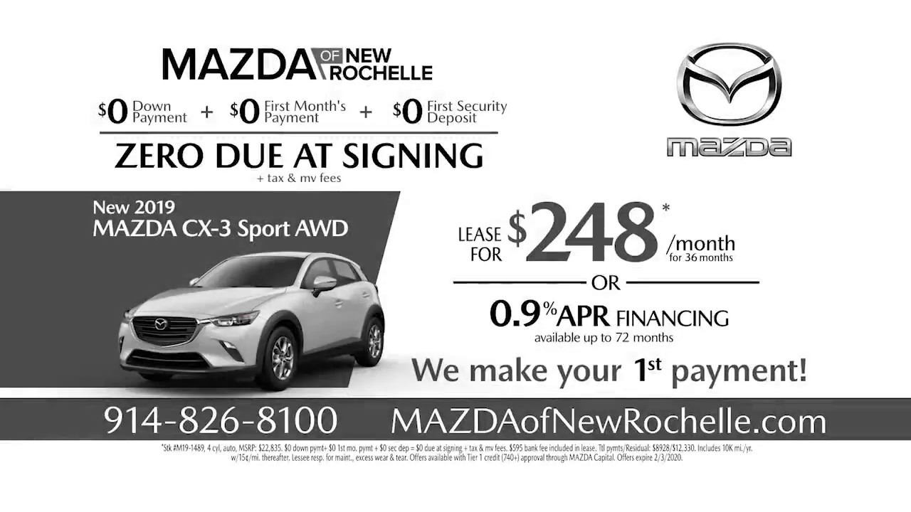 Mazda of New Rochelle – Jan 2020 – Mazda CX-3 Sport AWD $0 Due Lease