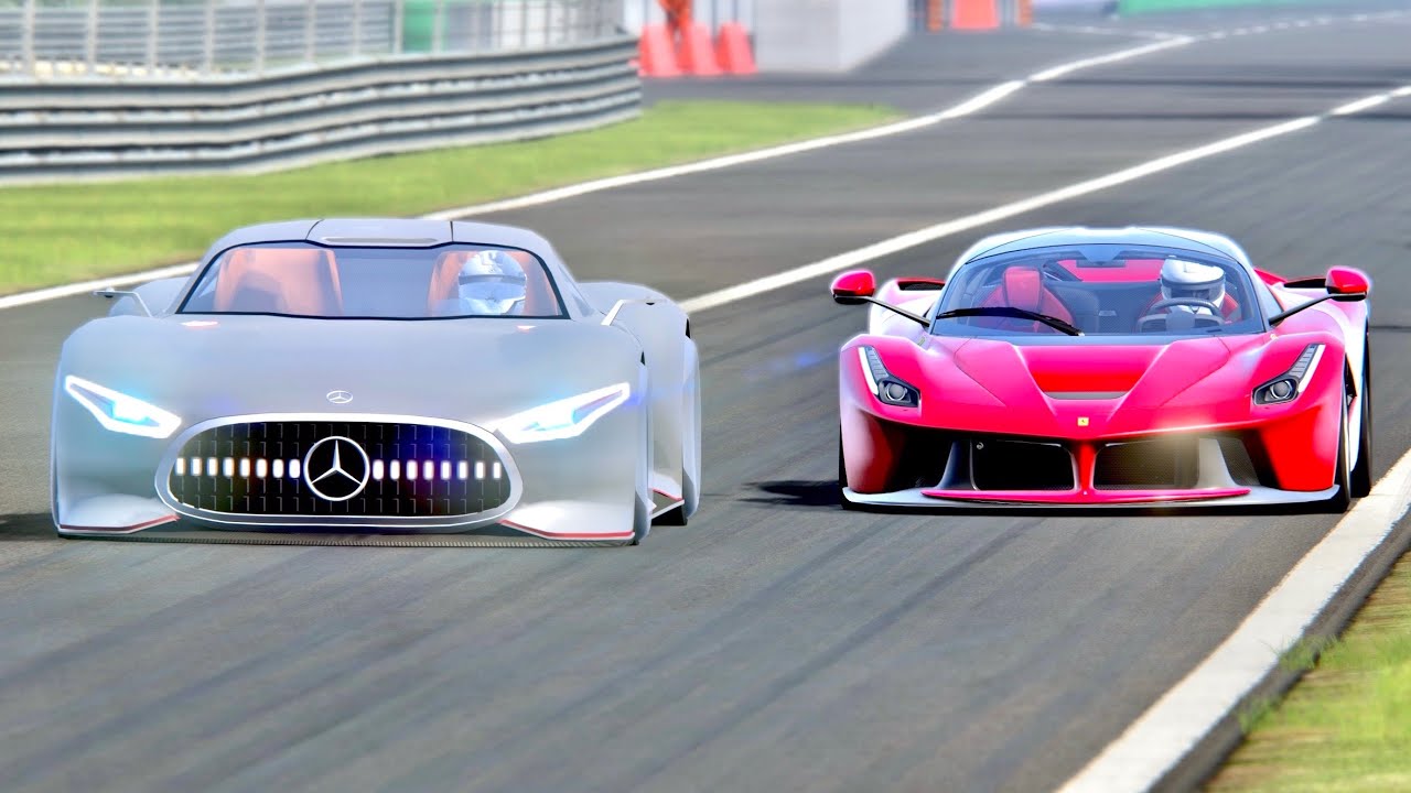 Mercedes Benz AMG Vision GT vs Ferrari LaFerrari - Old Monza
