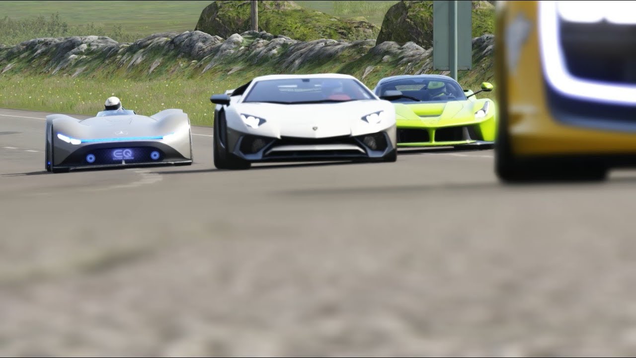 Mercedes-Benz Vision EQ Silver Arrow vs Renault RS01 vs LaFerrari vs Lamborghini Aventador SV