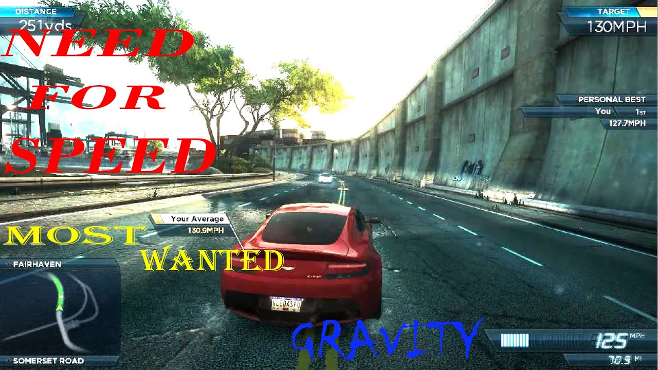 NEED FOR SPEED(NFS) : MOST WANTED || SPEED RUN || GRAVITY || ASTON MARTIN V12 VANTAGE