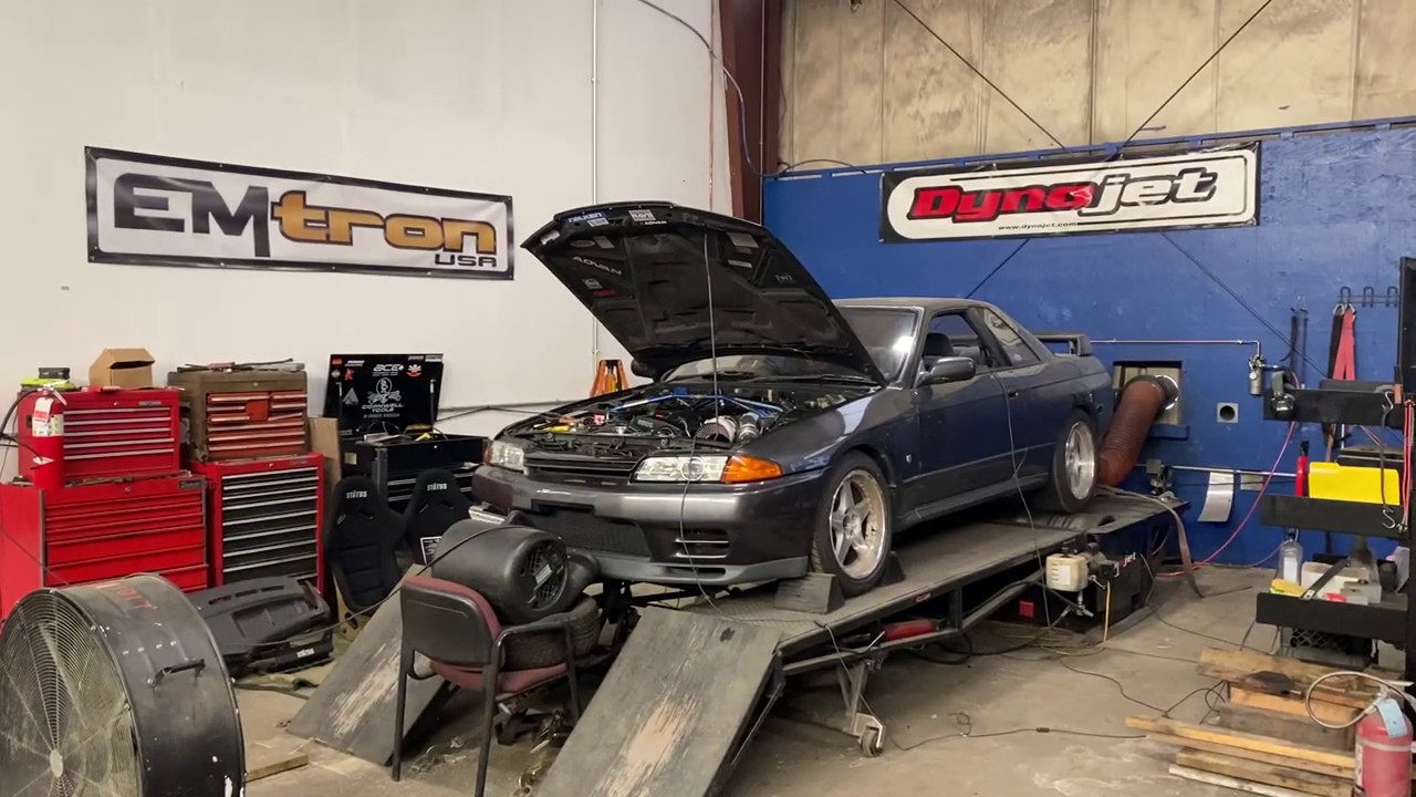 Nissan R32 Skyline GTR Dyno – Emtron Engine management – 93 Octane