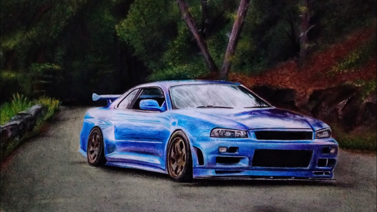 Nissan  R34 GTR Drawing /How to