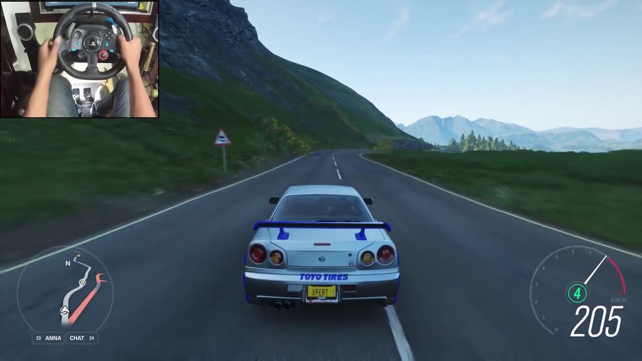 Nissan Skyline R34 GTR   Forza Horizon 4  Logitech g29 gameplay