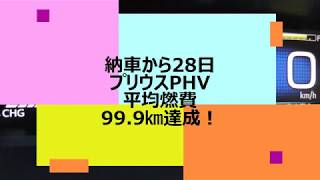 プリウスPHV納車から執念の充電で平均燃費99 9㎞達成！の瞬間。