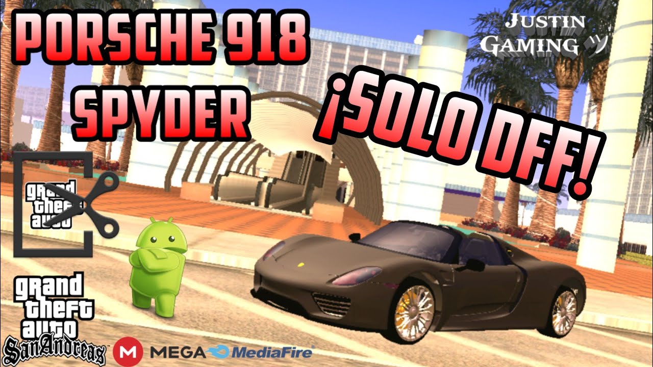 Porsche 918 Spyder solo DFF para GTA SA Android /Grand Theft Auto San Andreas Android Loquendo