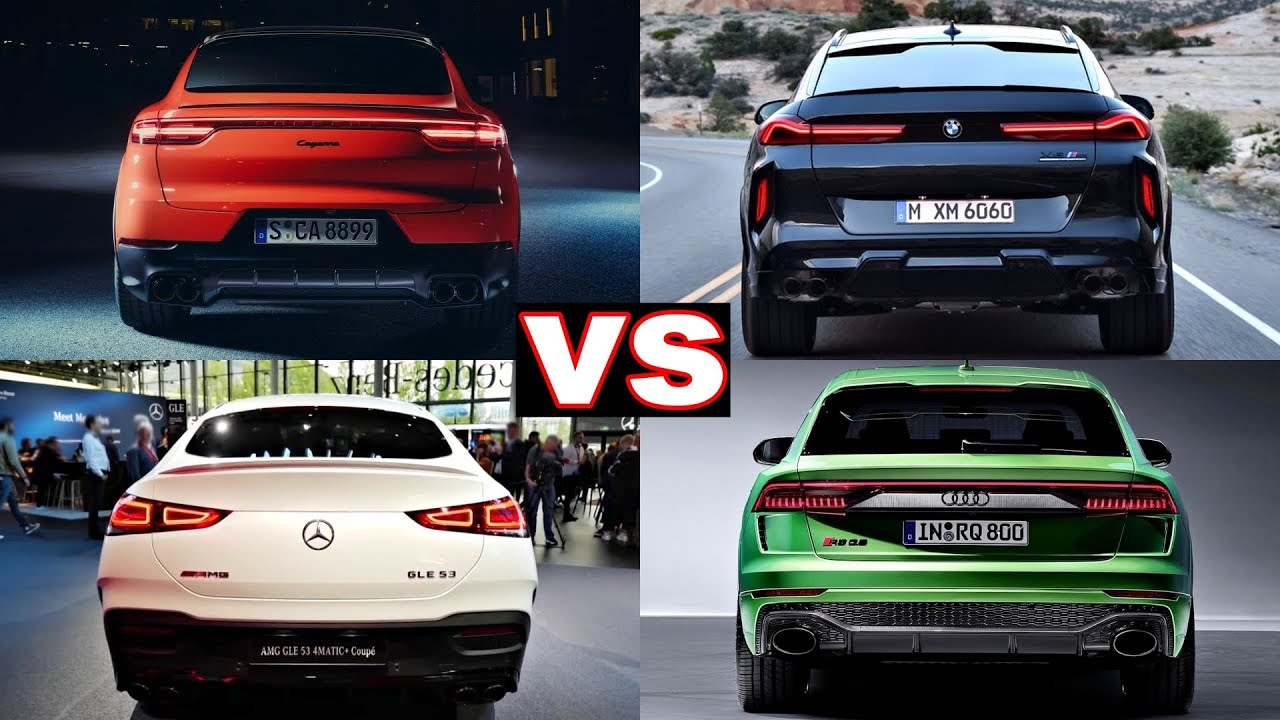 Porsche Cayenne Turbo Coupe vs Mercedes AMG GLE Coupe vs BMW X6 M Competition vs Audi SQ8 2020