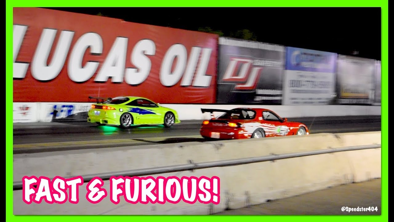 REAL LIFE FAST & FURIOUS MOVIE CARS GO DRAG RACING! RX-7 vs Eclipse