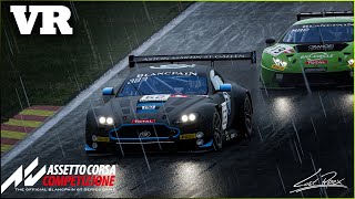 Racing in VR with the V12 Vantage in wet conditions @ Spa – Assetto Corsa Competizione Gameplay