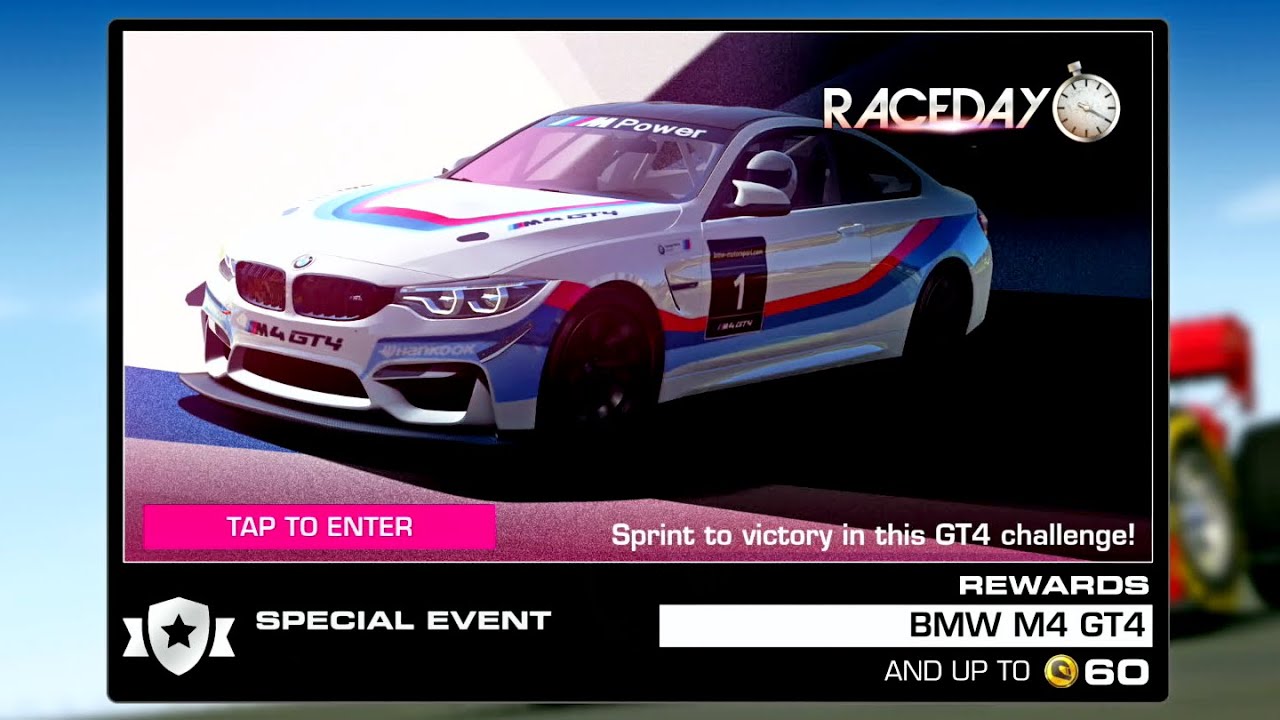 Real Racing 3 Race Day BMW M4 GT4 Stage 1 Goal 1