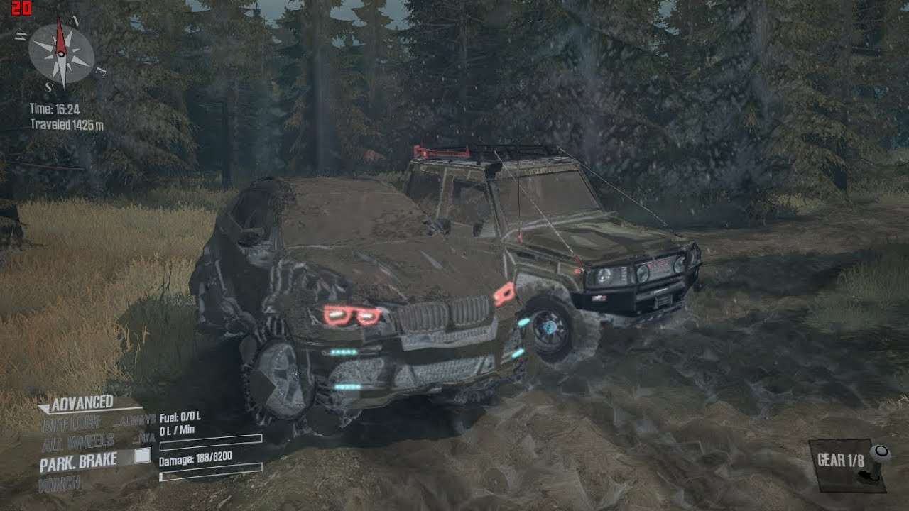 Spintires Mudrunner || BMW X6 Vs 4x4 car || Dirt