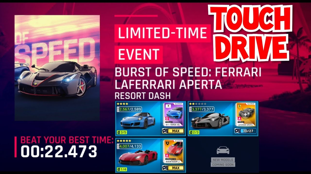 [Touchdrive] Asphalt 9 – BURST OF SPEED – FERRARI LAFERRARI APERTA