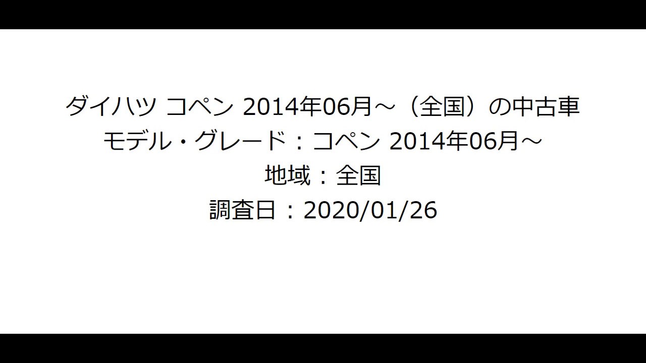 【carsensor】【2020-01-26】【ダイハツ コペン】2014年06月～（全国）の中古車