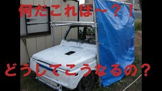 廃車にするジムニーＪＡ１１が意味の分からない形になって再利用される(ﾟωﾟ；)　クロカン営業所北海道 suzuki jimny/samurai