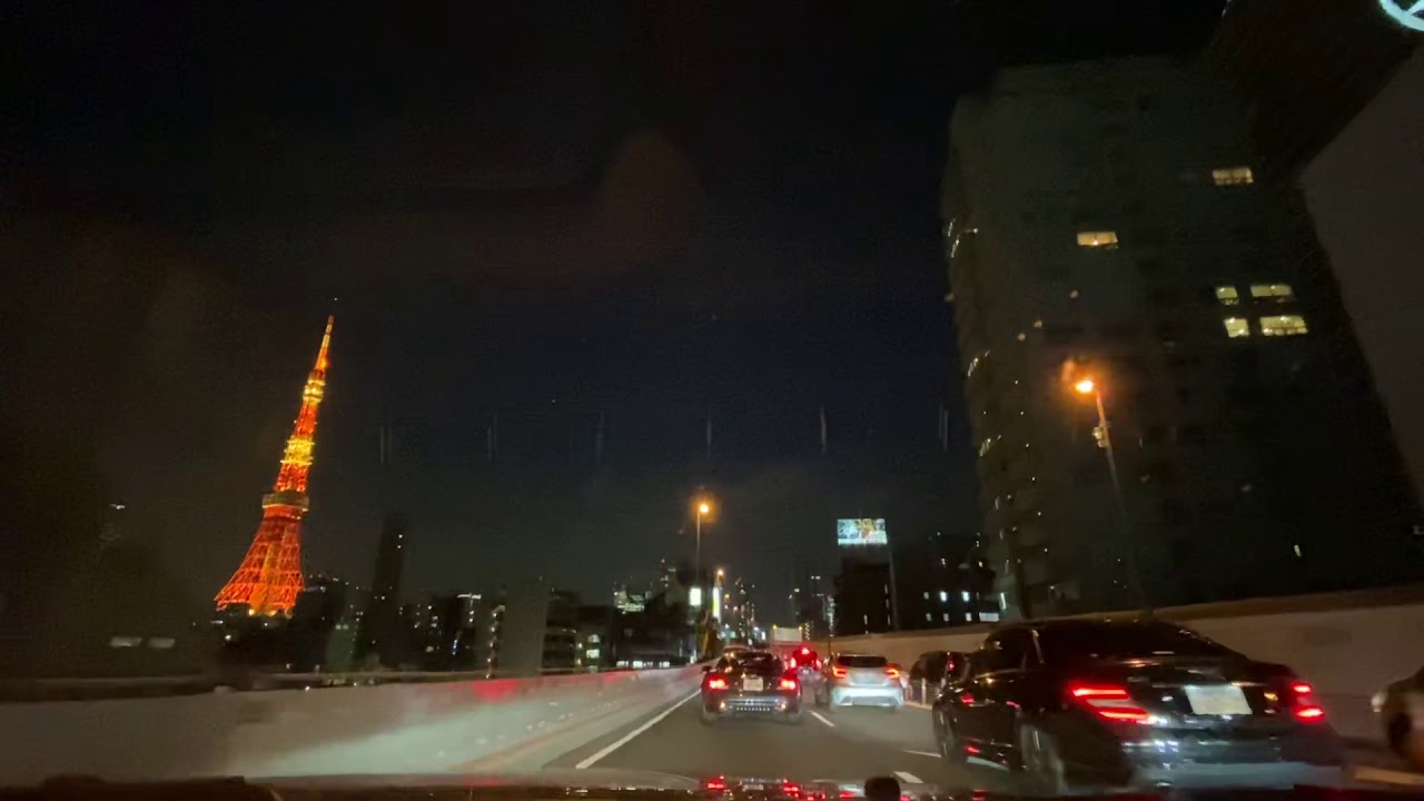 車載動画　東京タワー　首都高速　東京　夜景　ドライブ　tokyo   japan スープラ
