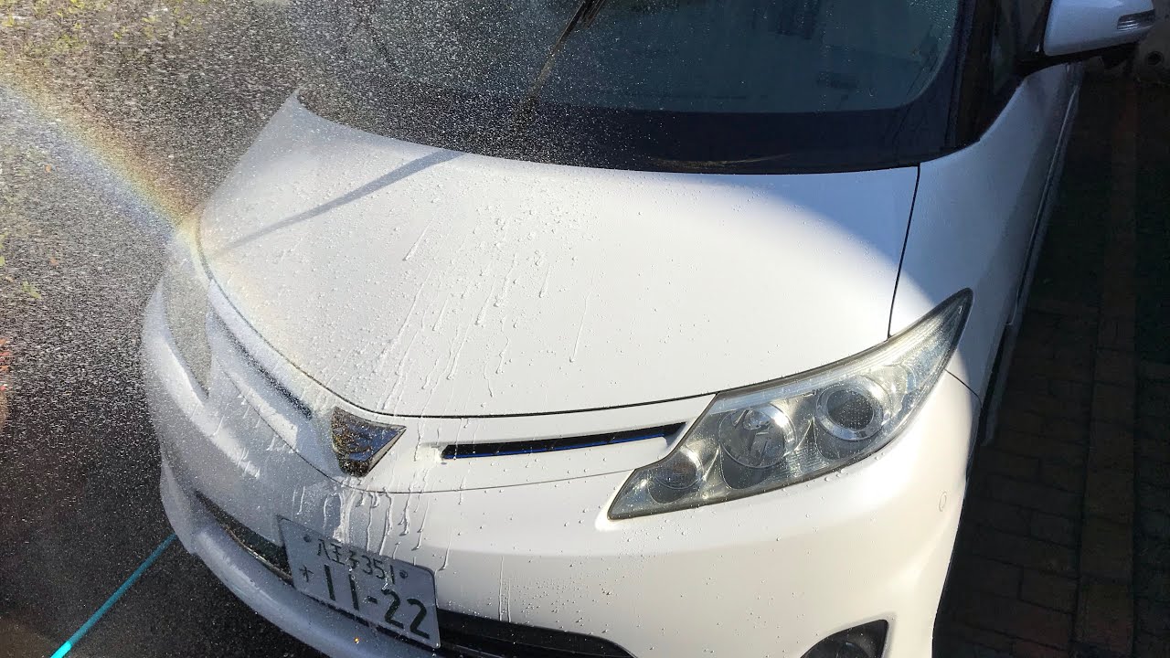 エスティマ　洗車　水洗い