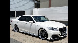 21クラウン 318万円 Jタイガーカスタム TEIN車高調 WORK21AW 本革シート ハイブリッドロイサルG 2014年 3万5千km 2500㏄ TOYOTA カスタム例