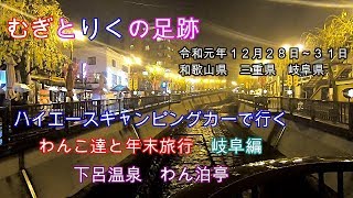 ハイエースキャンピングカーで行く　わんこ達と年末旅行　三日目、岐阜編【トイプードルむぎ＆りく＃39】【下呂温泉】【わん泊亭】