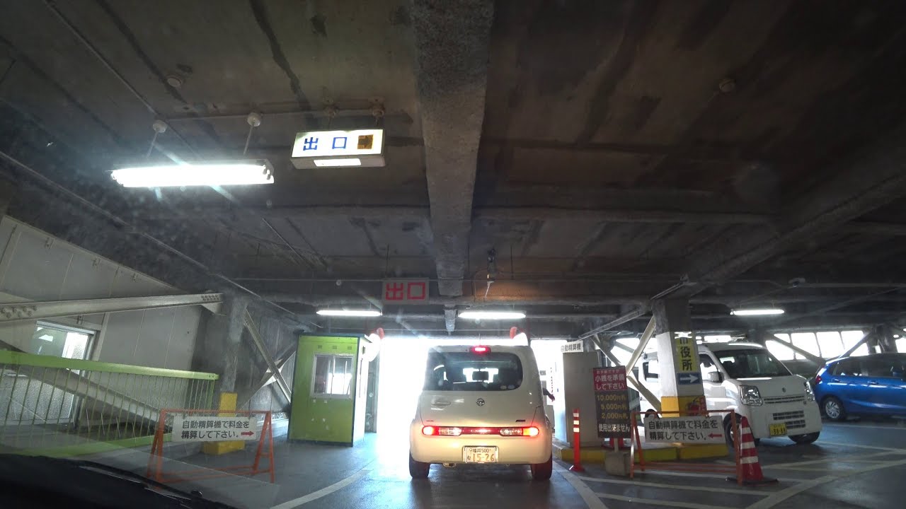 【4K】福井市大手 屋上立体駐車場
