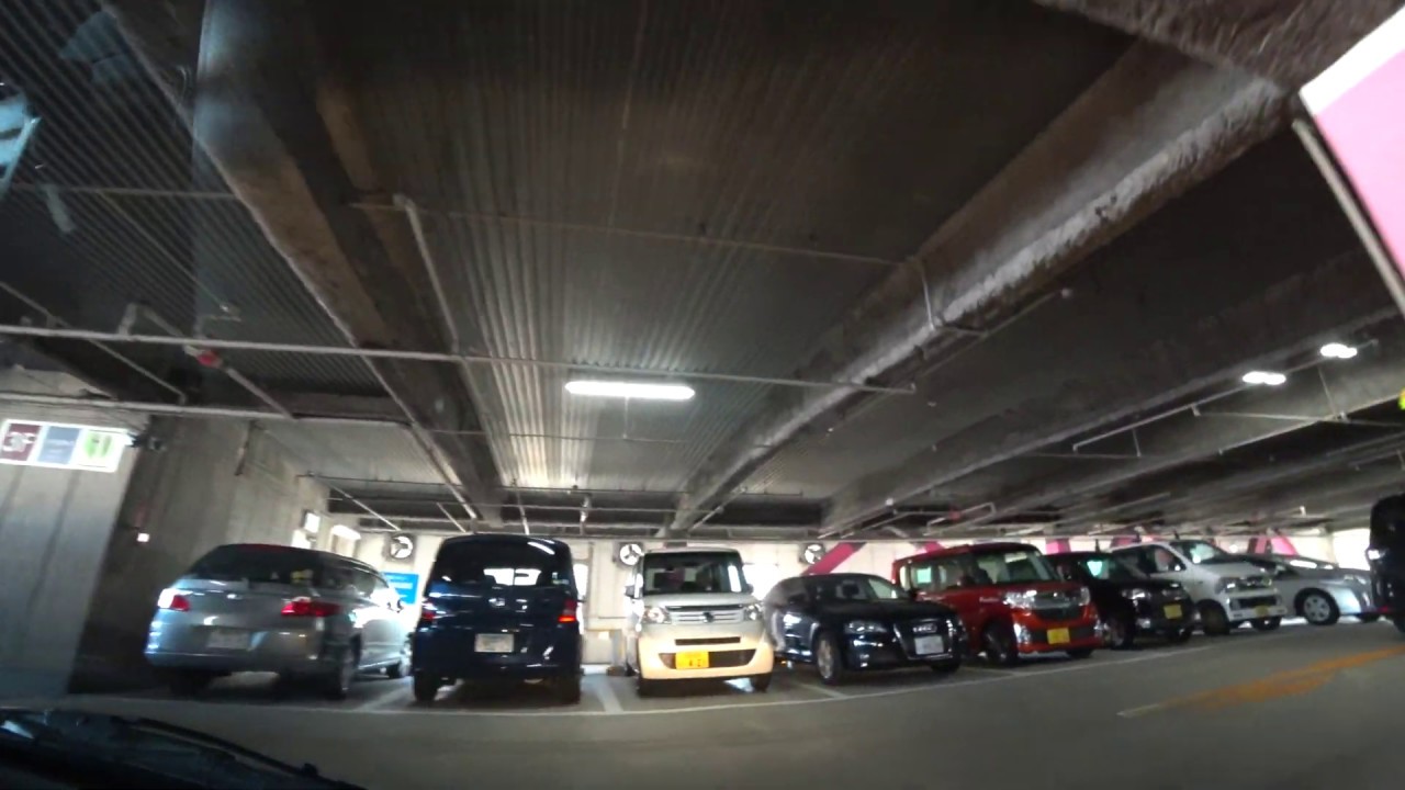 【4K】京都ファミリー 屋上立体駐車場(入庫⇒出庫)