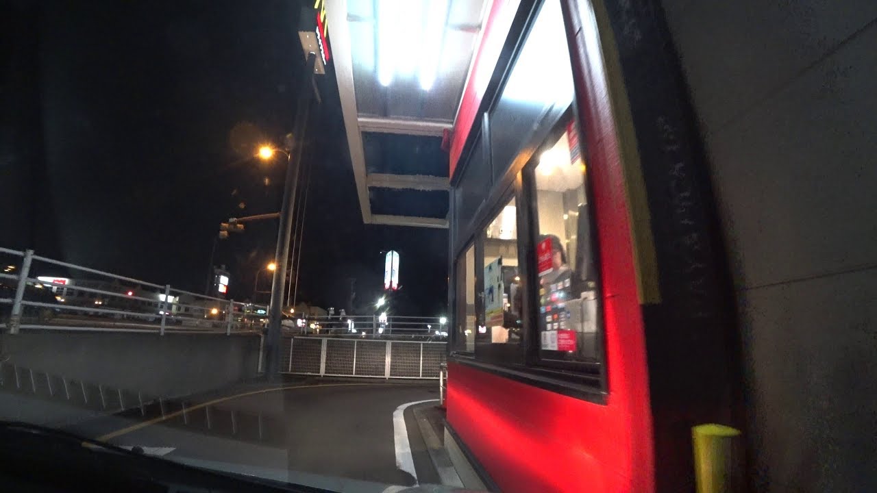 【4K】マクドナルド白石店ドライブスルー平面駐車場