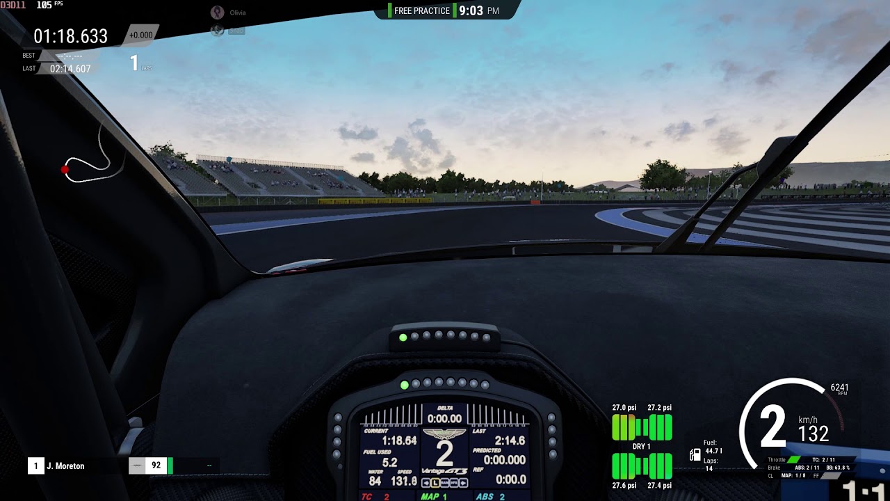 ACC: Aston Martin V12 Paul Ricard 1:54.756 (50l Fuel)