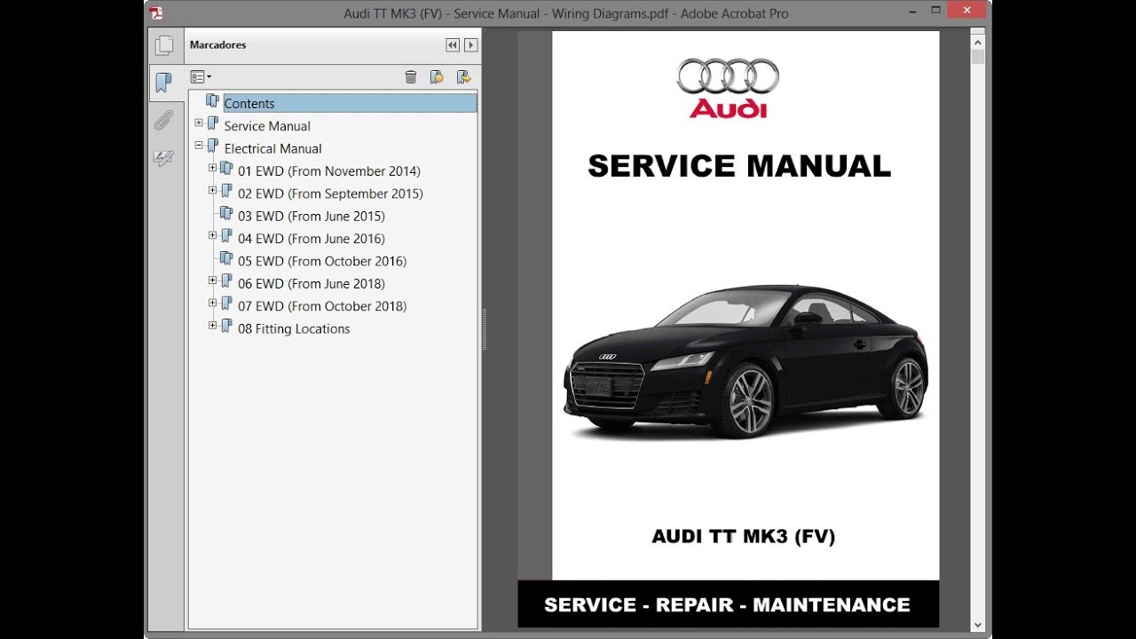 Audi TT MK3 (FV) – Service Manual / Repair Manual – Wiring Diagrams