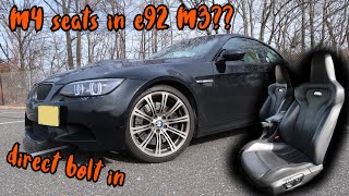 BMW M4 seats in my E92 M3 (easier than you think!!!)